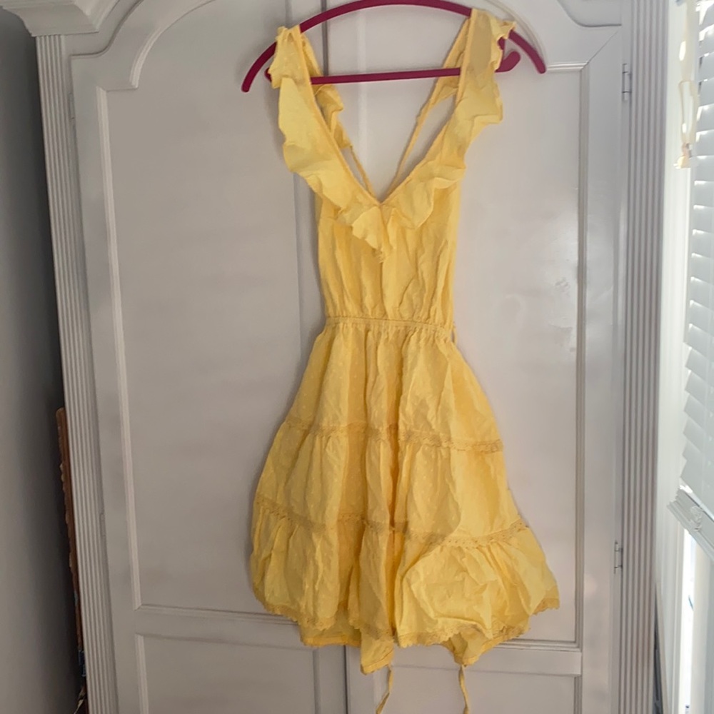 Yellow backless sundress